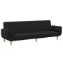 Sofá cama de 2 plazas con taburete tela negro by , Sofas - Ref: Foro24-3258143, Price: 344,68 €, Discount: %