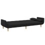 Sofá cama de 2 plazas con taburete tela negro by , Sofas - Ref: Foro24-3258143, Price: 350,46 €, Discount: %