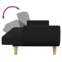 Sofá cama de 2 plazas con taburete tela negro by , Sofas - Ref: Foro24-3258143, Price: 350,46 €, Discount: %