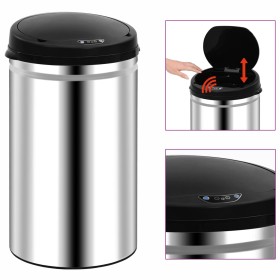 Trash can with automatic sensor 40 L stainless steel by vidaXL, Garbage cans and trash cans - Ref: Foro24-322693, Price: 77,2...