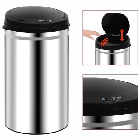 Trash can with automatic sensor 40 L stainless steel by vidaXL, Garbage cans and trash cans - Ref: Foro24-322693, Price: 76,1...