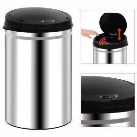 Trash can with automatic sensor 30 L stainless steel by vidaXL, Garbage cans and trash cans - Ref: Foro24-322692, Price: 87,4...