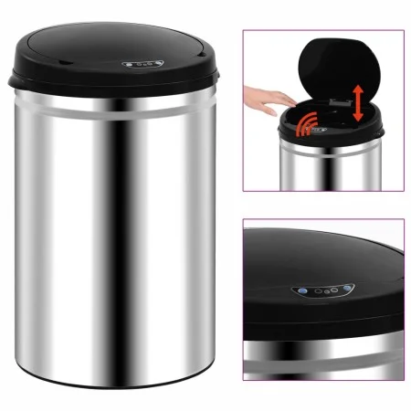 Trash can with automatic sensor 30 L stainless steel by vidaXL, Garbage cans and trash cans - Ref: Foro24-322692, Price: 87,4...