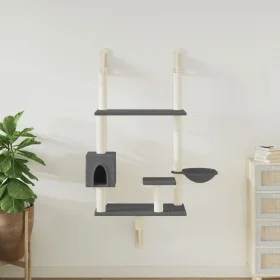 Kratzbaum für Katzen an der Wand in dunkelgrau 153 cm von , Katzenmöbel - Ref: Foro24-172406, Preis: 75,73 €, Rabatt: %