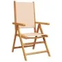 Sillas jardín reclinables 6 uds tela madera maciza y tela beige by , Garden chairs - Ref: Foro24-3214548, Price: 432,32 €, Di...