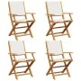 Faltbare Gartenstühle, 4 Stück, Massivholz und cremefarbener Stoff. von , Gartenstühle - Ref: Foro24-3214574, Preis: 216,38 €...