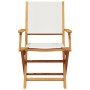 Sillas jardín plegables 4 uds tela madera maciza y tela crema by , Garden chairs - Ref: Foro24-3214574, Price: 219,88 €, Disc...