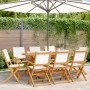 Faltbare Gartenstühle, 8 Stück, Massivholz und cremefarbener Stoff. von , Gartenstühle - Ref: Foro24-3214576, Preis: 429,63 €...