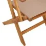 Faltbare Gartenstühle, 6 Stück, Massivholz und taupefarbener Stoff von , Gartenstühle - Ref: Foro24-3214581, Preis: 379,36 €,...