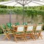 8 verstellbare Gartenstühle aus Massivholz und grünem Stoff von , Gartenstühle - Ref: Foro24-3214588, Preis: 484,13 €, Rabatt: %