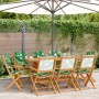 Sillas de jardín reclinables 8 uds madera maciza y tela verde de , Sillas de jardín - Ref: Foro24-3214588, Precio: 493,26 €, ...