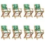 8 verstellbare Gartenstühle aus Massivholz und grünem Stoff von , Gartenstühle - Ref: Foro24-3214588, Preis: 484,13 €, Rabatt: %