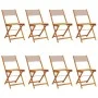 Faltbare Gartenstühle, 8 Stück, Massivholz und taupefarbener Stoff von , Gartenstühle - Ref: Foro24-3214618, Preis: 311,77 €,...