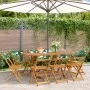 Sillas de jardín reclinables 8 uds madera maciza y tela verde by , Garden chairs - Ref: Foro24-3214624, Price: 311,77 €, Disc...