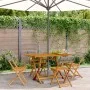 Sillas de jardín plegables 6 uds madera maciza y ratán PE gris by , Garden chairs - Ref: Foro24-3214595, Price: 156,50 €, Dis...