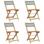 Faltbare Gartenstühle, 6 Stück Massivholz und graues PE-Rattan von , Gartenstühle - Ref: Foro24-3214595, Preis: 159,33 €, Rab...