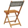 Faltbare Gartenstühle, 6 Stück Massivholz und graues PE-Rattan von , Gartenstühle - Ref: Foro24-3214595, Preis: 159,33 €, Rab...