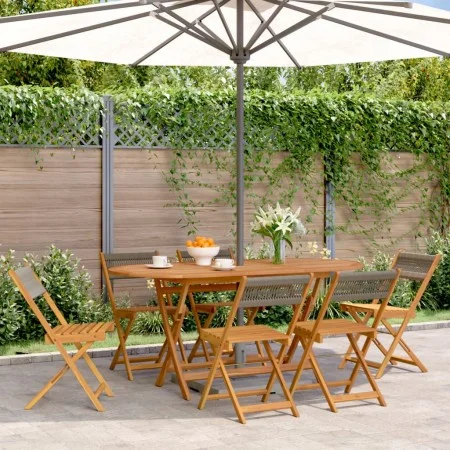 6 verstellbare Gartenstühle aus massivem Akazienholz in Grau von , Gartenstühle - Ref: Foro24-3214605, Preis: 241,73 €, Rabat...