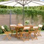 Faltbare Gartenstühle, 6 Stück, Massivholz und cremefarbener Stoff. von , Gartenstühle - Ref: Foro24-3214611, Preis: 211,28 €...