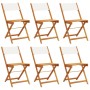 Sillas jardín plegables 6 uds tela madera maciza y tela crema de , Sillas de jardín - Ref: Foro24-3214611, Precio: 211,18 €