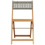Faltbare Gartenstühle, 8 Stück Massivholz und graues PE-Rattan von , Gartenstühle - Ref: Foro24-3214597, Preis: 305,14 €, Rab...