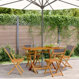 Faltbare Gartenstühle, 4 Stück Massivholz und anthrazitfarbener Stoff von , Gartenstühle - Ref: Foro24-3214613, Preis: 148,31...