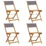 Sillas de jardín plegables 4 uds madera maciza y tela antracita de , Sillas de jardín - Ref: Foro24-3214613, Precio: 148,09 €...