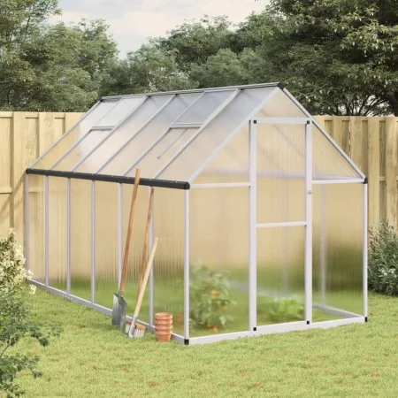 Invernadero con marco base aluminio plateado 334x169x195 cm by , Greenhouses - Ref: Foro24-3266326, Price: 536,94 €, Discount: %