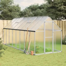 Invernadero con marco base aluminio plateado 445x169x195 cm by , Greenhouses - Ref: Foro24-3266332, Price: 611,64 €, Discount: %