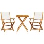 Juego de bistro de 3 piezas tela y madera maciza blanco crema by , Garden sets - Ref: Foro24-3281808, Price: 169,01 €, Discou...