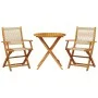 Juego de bistro de 3 piezas polipropileno y madera maciza beige de , Conjuntos de jardín - Ref: Foro24-3281855, Precio: 242,1...