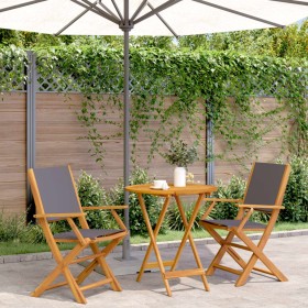 Juego de bistro de 3 piezas tela y madera maciza antracita by , Garden sets - Ref: Foro24-3281857, Price: 174,77 €, Discount: %