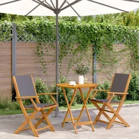Juego de bistro de 3 piezas tela y madera maciza antracita by , Garden sets - Ref: Foro24-3281857, Price: 172,04 €, Discount: %