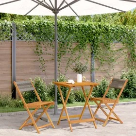 Juego de bistro de 3 piezas polipropileno y madera maciza gris by , Garden sets - Ref: Foro24-3281758, Price: 141,12 €, Disco...