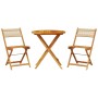 Juego de bistro de 3 piezas polipropileno y madera maciza beige by , Garden sets - Ref: Foro24-3281843, Price: 156,60 €, Disc...