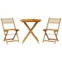Juego de bistro de 3 piezas polipropileno y madera maciza beige by , Garden sets - Ref: Foro24-3281843, Price: 152,81 €, Disc...