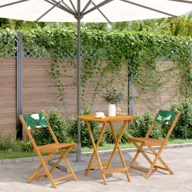 Juego de bistro de 3 piezas tela madera maciza estampado hojas de , Conjuntos de jardín - Ref: Foro24-3281848, Precio: 144,85...