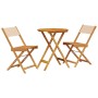Juego de bistro de 3 piezas tela y madera maciza bej by , Garden sets - Ref: Foro24-3281751, Price: 128,96 €, Discount: %