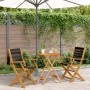 Juego de bistro de 3 piezas polipropileno y madera maciza negro by , Garden sets - Ref: Foro24-3281793, Price: 175,21 €, Disc...