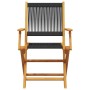 3-teiliges Bistro-Set aus schwarzem Polypropylen und Massivholz von , Gartensets - Ref: Foro24-3281793, Preis: 175,21 €, Raba...
