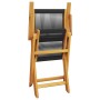 3-teiliges Bistro-Set aus schwarzem Polypropylen und Massivholz von , Gartensets - Ref: Foro24-3281793, Preis: 175,21 €, Raba...