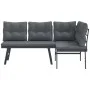 Bancos de jardín cojines 2 pzas acero recubrimiento polvo negro de , Bancos de jardín - Ref: Foro24-4008105, Precio: 238,09 €...