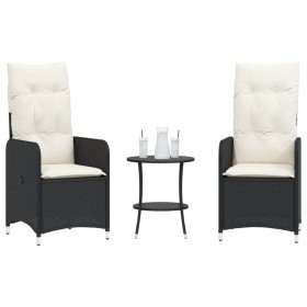 Sillas de jardín reclinables con mesa 2 uds ratán PE negro by , Garden chairs - Ref: Foro24-365690, Price: 261,54 €, Discount: %