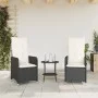 Sillas de jardín reclinables con mesa 2 uds ratán PE negro de , Sillas de jardín - Ref: Foro24-365690, Precio: 256,02 €, Desc...