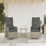 Sillas de jardín reclinables con mesa 2 uds ratán PE gris by , Garden chairs - Ref: Foro24-365692, Price: 268,58 €, Discount: %