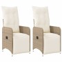 Garten-Liegestühle mit beigen Kissen, 2 Stück, aus PE-Rattan. von , Gartenstühle - Ref: Foro24-365703, Preis: 287,87 €, Rabat...