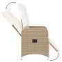 Sillones reclinables de jardín con cojines beige 2 uds ratán PE de , Sillas de jardín - Ref: Foro24-365703, Precio: 287,87 €,...