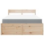 Cama con cajones y colchón madera maciza de pino 140x190 cm de , Camas y somieres - Ref: Foro24-3281910, Precio: 478,00 €, De...
