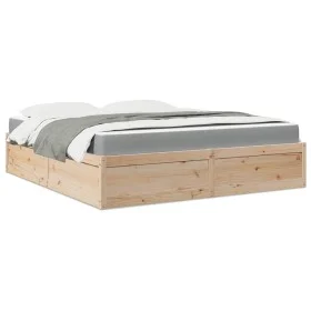 Bed with solid pine wood mattress 180x200 cm by , Beds and slatted bases - Ref: Foro24-3281925, Price: 438,70 €, Discount: %
