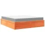 Cama con colchón madera maciza de pino marrón cera 180x200 cm de , Camas y somieres - Ref: Foro24-3281927, Precio: 465,80 €, ...
